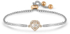 Nm 029801/031 Браслет ROYALDREAM "СЕРДЦЕ" размер 14-19 см, сталь, цирконы, покрытие деталей розовое 