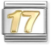 Nm 030109/45 Звено CLASSIC символ "17" сталь/золото 750 gr.0,06
