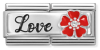 Nm 330734/14 Звено двойное CLASSIC символ "LOVE цветок" сталь/серебро 925°/циркон/эмаль красная