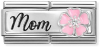 Nm 330734/20 Звено двойное CLASSIC символ "MOM" сталь/серебро 925°/циркон/эмаль розовая