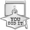 Nm 331811/10 Звено подвеска CLASSIC символ "YOU DID IT" сталь, серебро 925°