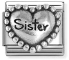 Nm 330101/81 Звено CLASSIC символ "СЕРДЦЕ SISTER" сталь/серебро 925°
