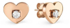 Nm 029907/022 Серьги MYSOPHIE "СЕРДЦЕ" пусет, размер 0,99*0,87 см, сталь, цирконы, покрытие розовое 